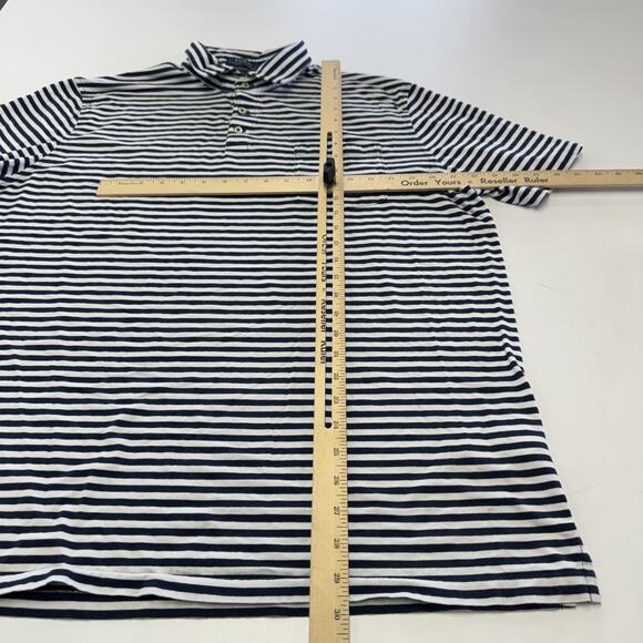Polo Ralph Lauren Polo Shirt Mens Extra Large Blue Striped Classic Fit Pony Logo - Picture 6 of 6
